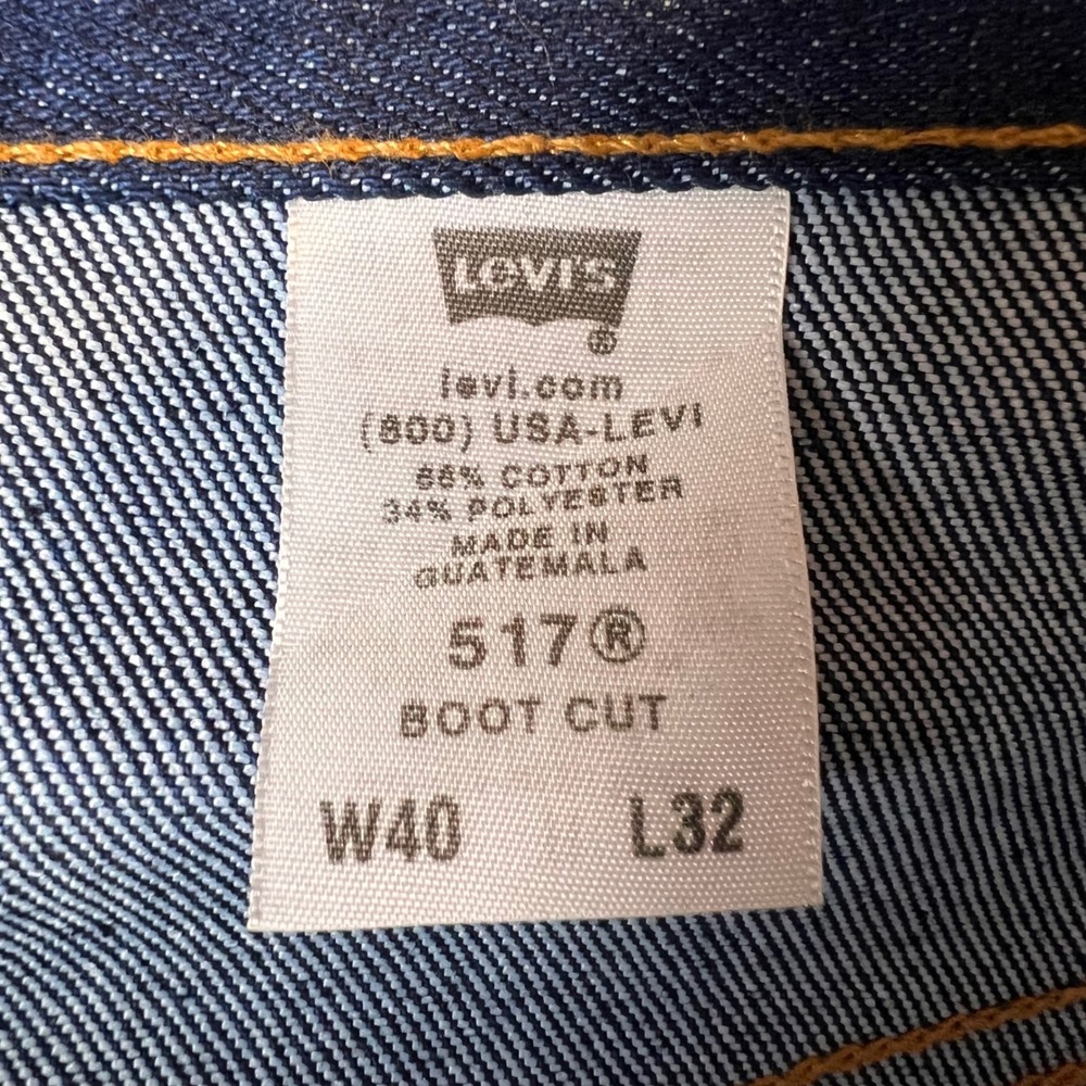 VTG Levis 517 Boot Cut Jeans Mens 40x32 Indigo Deadstock 2000's 00517-2017 NWT - Picture 3 of 11